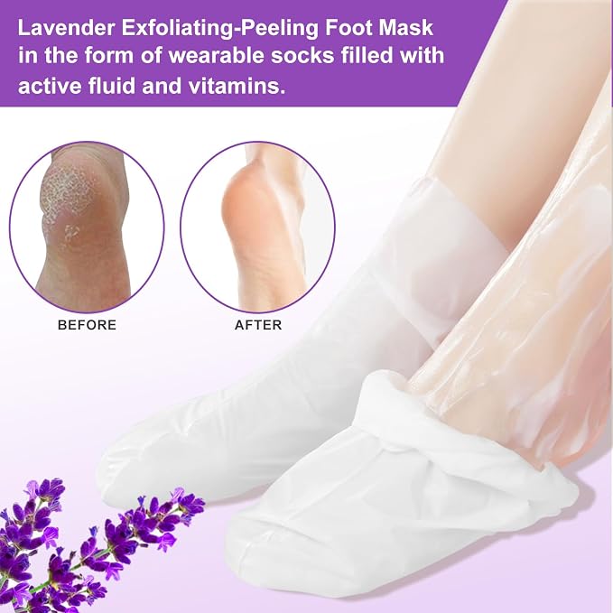 Foot Peeling Mask 5 Pack, Foot Peel Mask Remove Dead Skin, Rough Callus and - Image 3