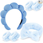 Zkptops 6Pcs Spa Headband for Washing Face Wristbands Set Women Bubble Makeup by ZKPTOPS