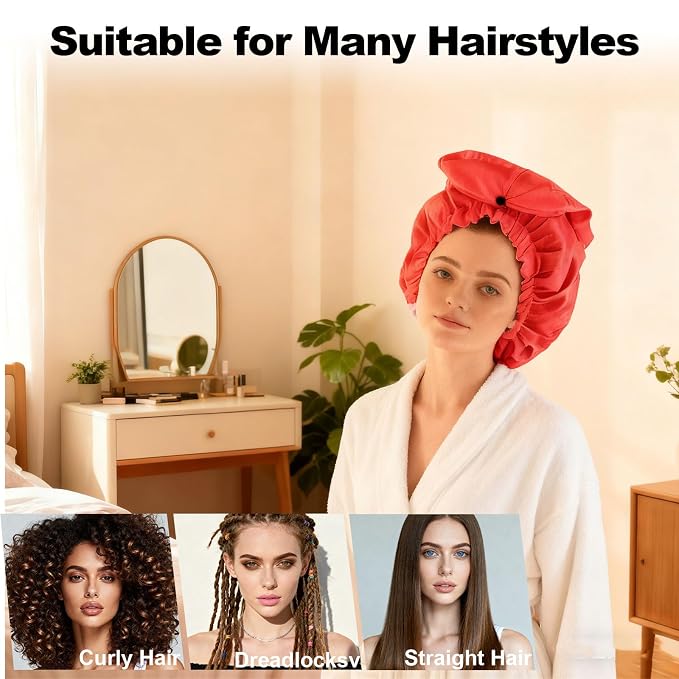 ELEBOX Extra Large Shower Cap for Braids/Curly Hair/Dreadlock | Reusable - Image 3
