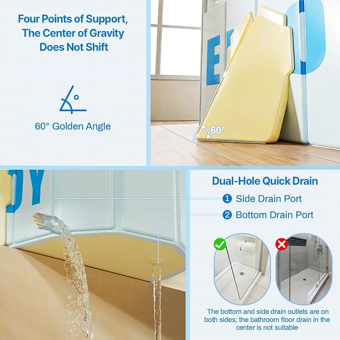 Portable Foldable Bathtub, Freestanding Bathtub No Installation, Bathroom SPA - Image 8