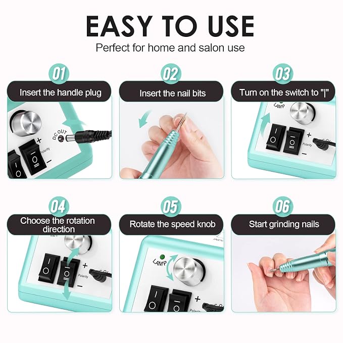 SUBAY Professional Finger Toe Nail Care Electric Nail Drill Machine Manicure - Image 6