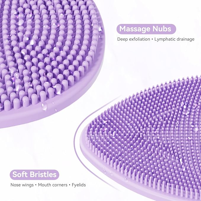 Silicone Face Scrubber 2 Pack, Manual Facial Cleansing Brush - Image 3