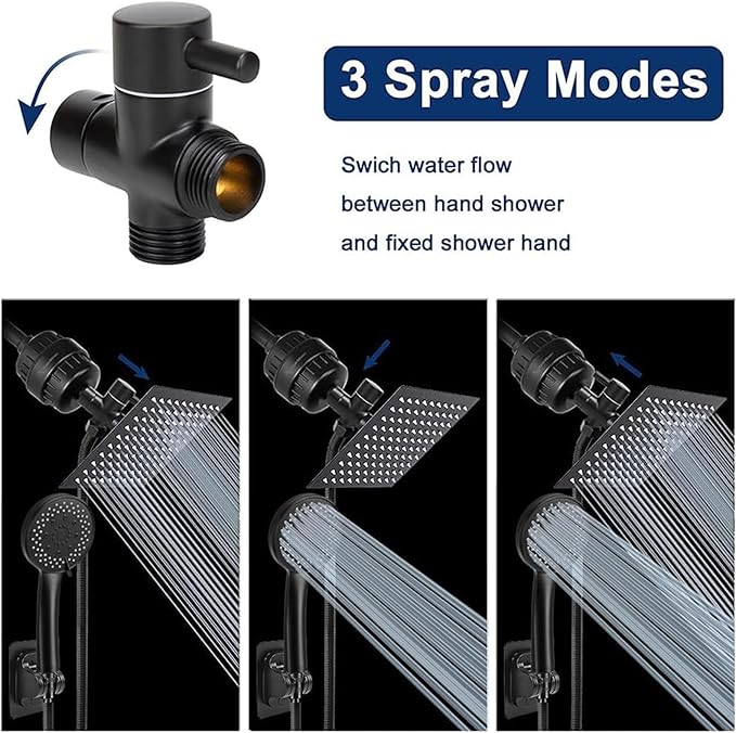 NearMoon Filtered Rain Shower Head, High Pressure 8″Square, and 5 settings - Image 2