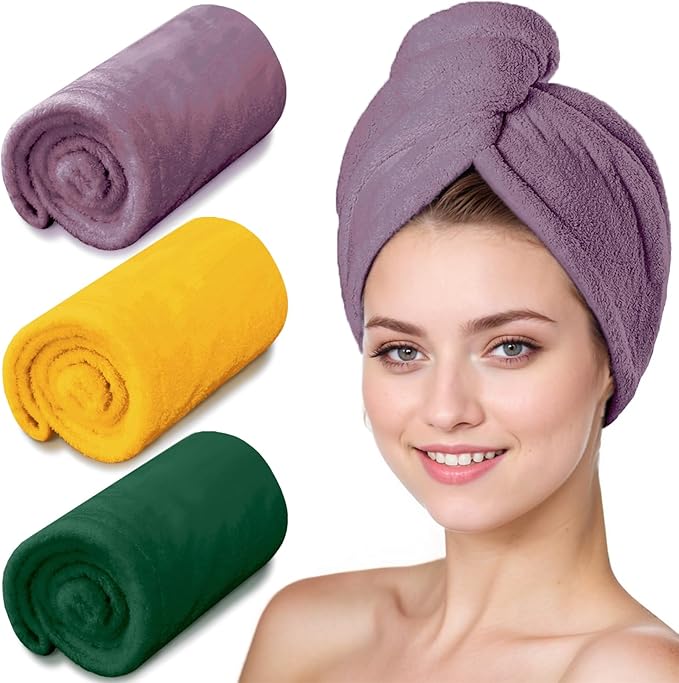 Hair Drying Towel 3 Pack by YHPDYL