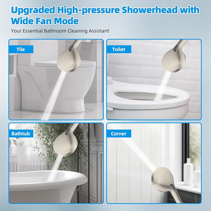 Hibbent All Metal CUPC Certified Shower Head, Handheld Showerhead Combo - Image 7