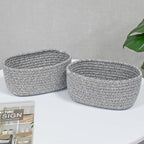 【2 Pack】ABenkle Small Woven Baskets, Tiny Oval Shallow Storage Baskets - Image 8