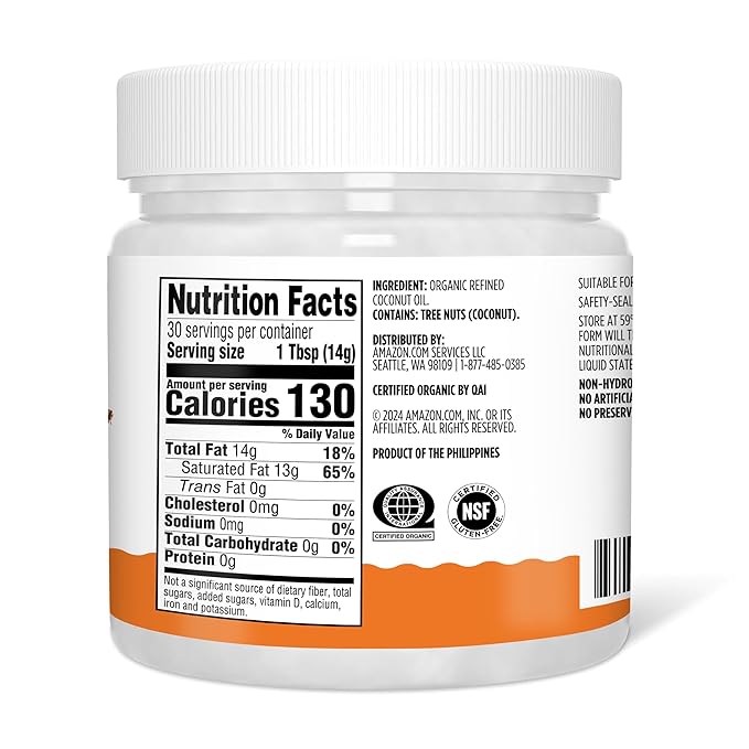 Amazon Grocery, Organic Refined Coconut Oil, 15 Fl Oz - Image 2