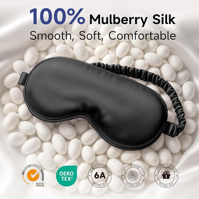 Umisleep Sleep Mask for 100% Pure Mulberry Silk, 22 Momme 6A Soft Eye Masks for - Image 2