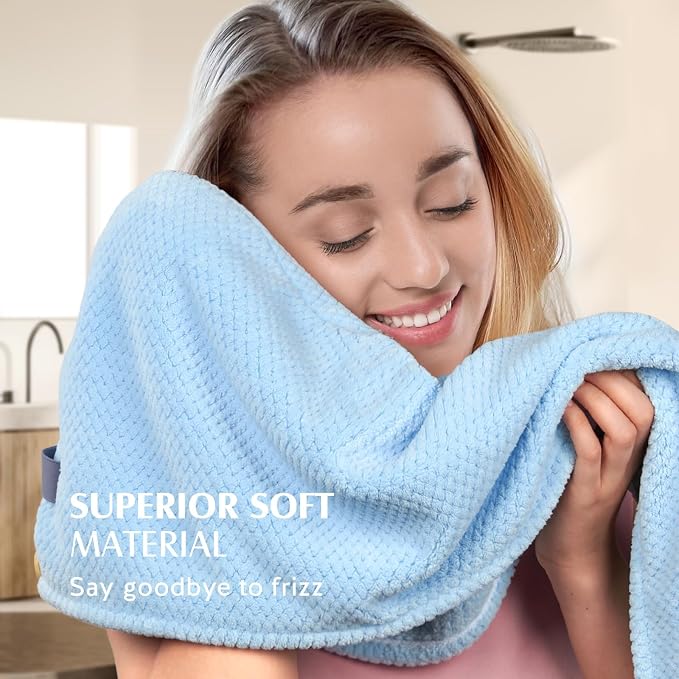 YFONG 3 Pack Large Microfiber Hair Towel Wrap, Thick Hair, Super Absorbent Hair - Image 5