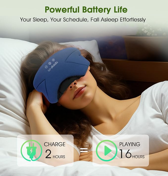 Sleep Mask with Headphones Bluetooth 5.4, LC-dolida Wireless Music Eye Mask - Image 5