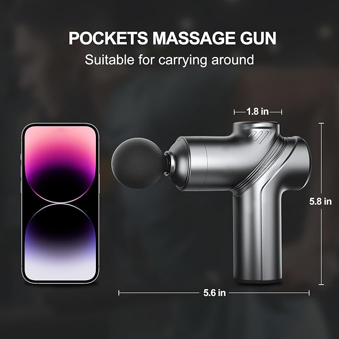 LEERCON Mini Massage Gun, Portable Deep Tissues Muscle Massager, 4 Massages - Image 4