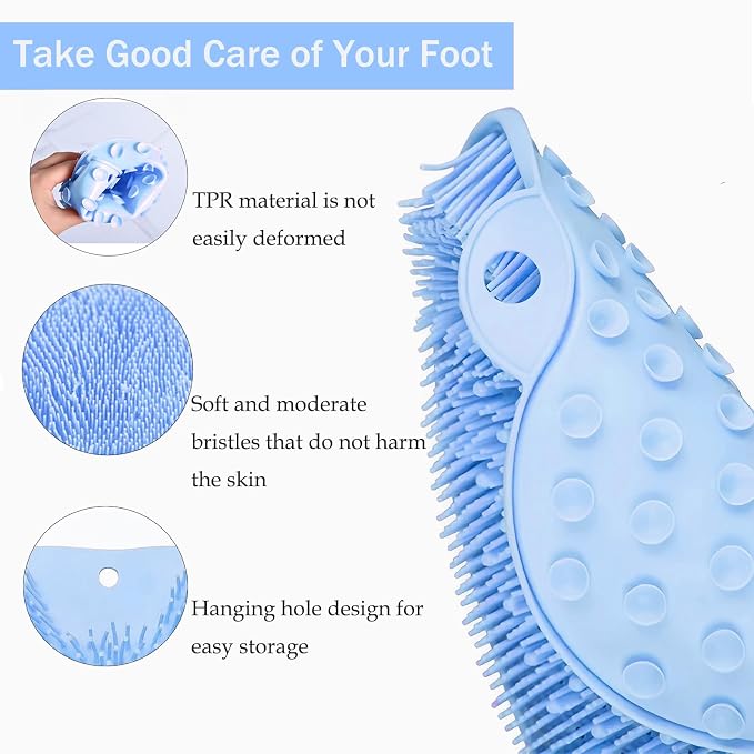 Shower Foot and Back Scrubber Mat, Wall Mounted Shower Foot Scrubber - Image 3