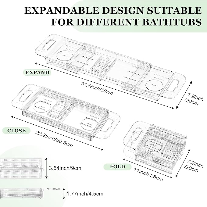 Expandable Drain Bath Caddy Tray - Image 2
