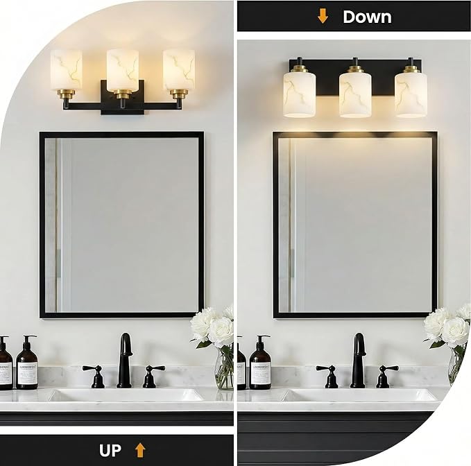 3-Light Bathroom Light Fixture, - Image 3