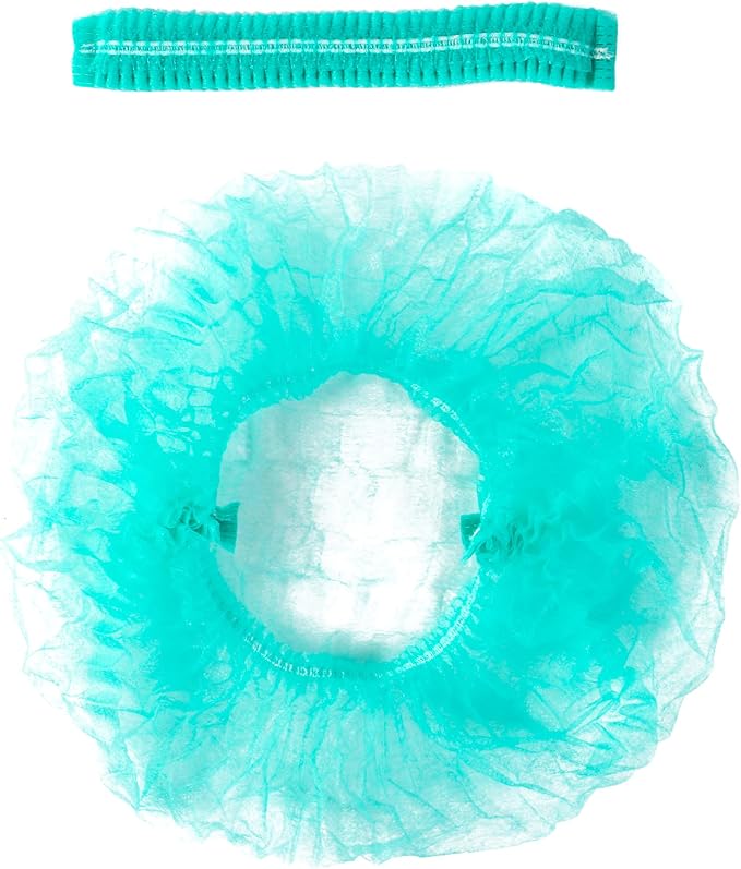ProtectX 100-Pack Green Disposable Hair Nets, Elastic Head Cover, Bouffant Caps - Image 5
