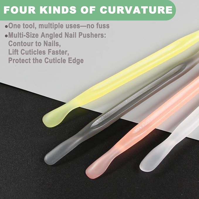 2Pcs Plastic Cuticle Pusher, Dual-end Dead Skin Nail Pusher, Gentle Plastic - Image 5