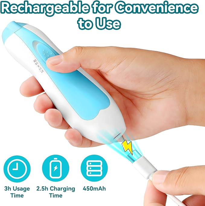 Qunlions life Baby Nail Trimmer Electric, 6 in 1 Rechargeable Baby Nail - Image 2