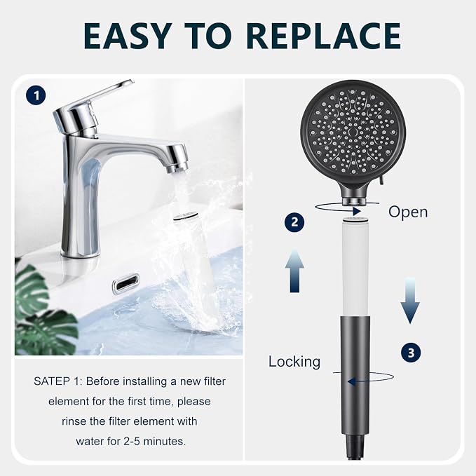 AWO 3 PACK Replacement Shower Head Filter Cartridge Compatible - Image 7