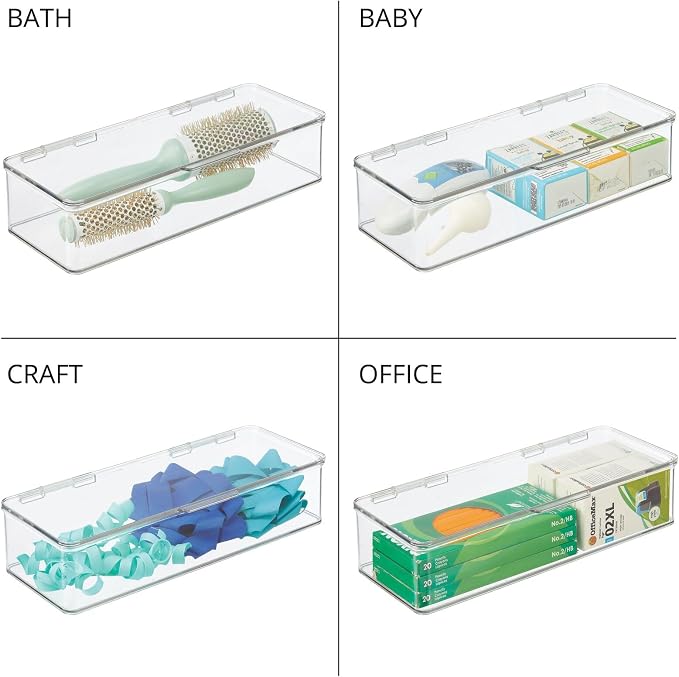 mDesign Makeup Storage Stackable Organizer Box - Image 7