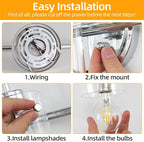 3 Lights Vanity Light, Polished Chrome Bathroom Wall Light Fixture Over Mirror - Image 7