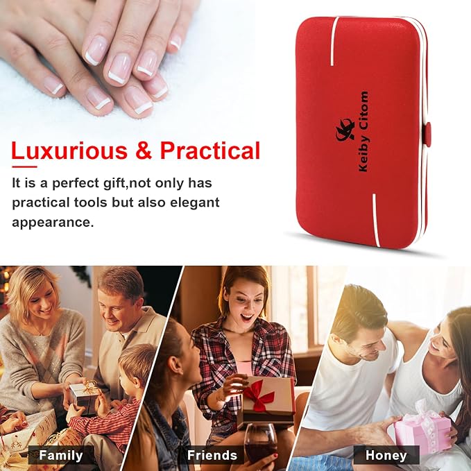 Manicure Set, Travel Mini Nail Clippers Kit Pedicure Care Tools - Image 8