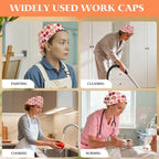 Adjustable Scrub Cap with Buttons & Sweatband, Working Hat with Elastic Tie Back - Image 7