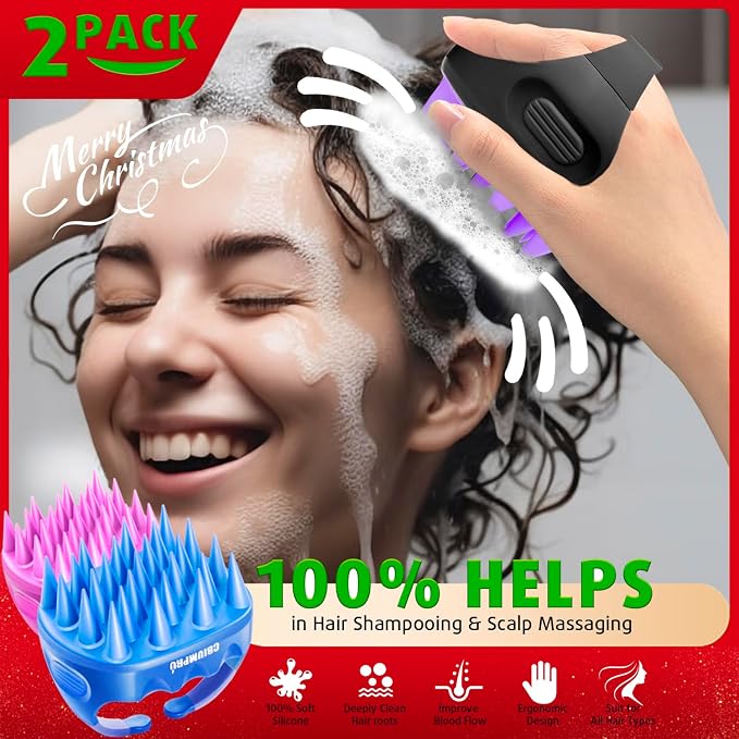 Cbiumpro 2-Pack Scalp Massager Shampoo Brush, Ultra Soft Silicone Scalp - Image 3