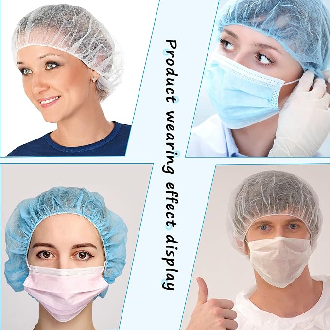 Disposable Bouffant Caps, 21inches Hair Net, Elastic Dust Cap - Image 6