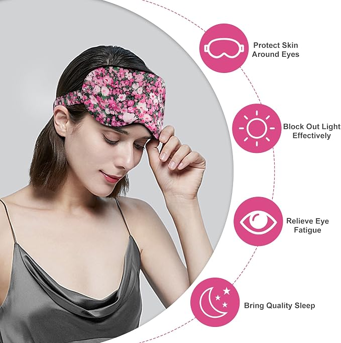 OLESILK 100% Natural Mulberry Silk Sleep Eye Mask Block Out Light, Fashion - Image 4