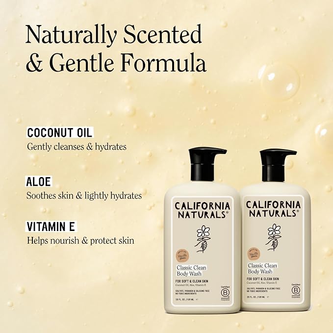 California Naturals Classic Clean Vanilla Bloom Body Wash 2-Pack, Daily - Image 3