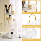Fangoo 3 Tiers Clear Rotating Makeup Organizer - Image 3