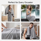 ecolook Bath Towels Set of 4, 100% Cotton, 27 x 55 Inches, Quick-Drying & - Image 8