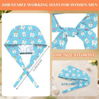 Adjustable Scrub Cap with Buttons & Sweatband, Working Hat with Elastic Tie Back - Image 4