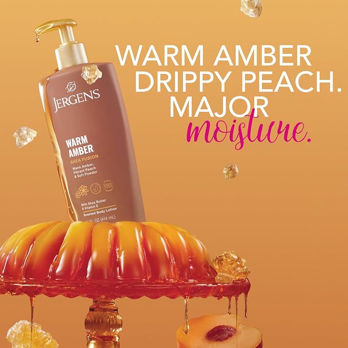 Jergens Shea Fusion Warm Amber Scented Lotion, Moisturizing Body Lotion - Image 3