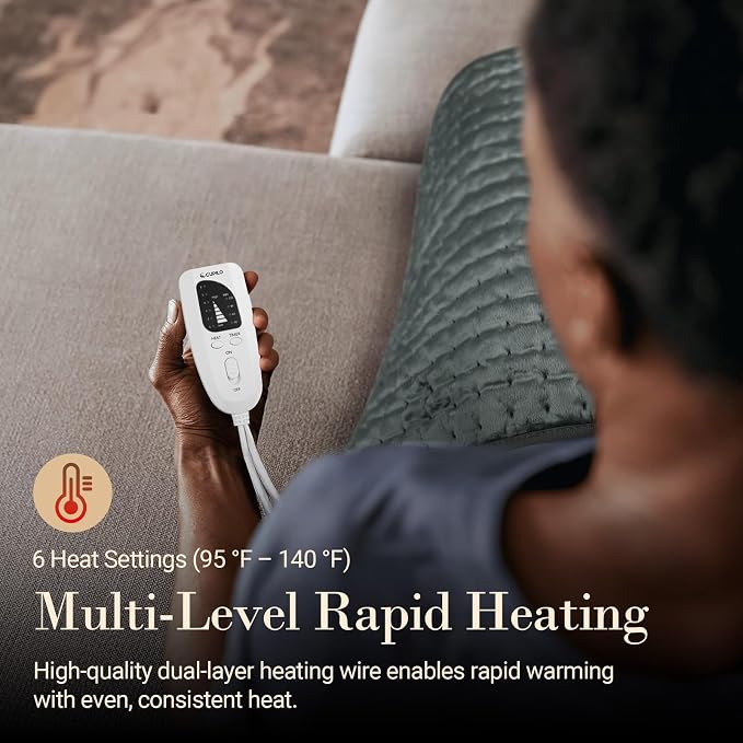CuPiLo Heating Pad for Back Pain Relief, Electric Heating Pads for Neck and - Image 2