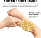 Short-Handle Dual-Sided Bath Massage Brush, Soft Boar & Firm Sisal Bristles - Image 4