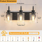 Baocuz 3-Light Bathroom Light Fixtures, Modern Bathroom Wall Lamp - Image 2