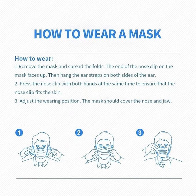 100PCS Masks Grey Disposable Face Mask 3 Ply Breatherable Face Masks - Image 6