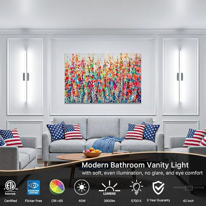 42Inch LED Bathroom Vanity Light Bar 5700K Dimmable Led Bathroom Light Over - Image 7