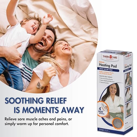 TheraCare Deluxe Heating Pad | Moist & Dry Heat | Four-Heat Settings | Sore - Image 2
