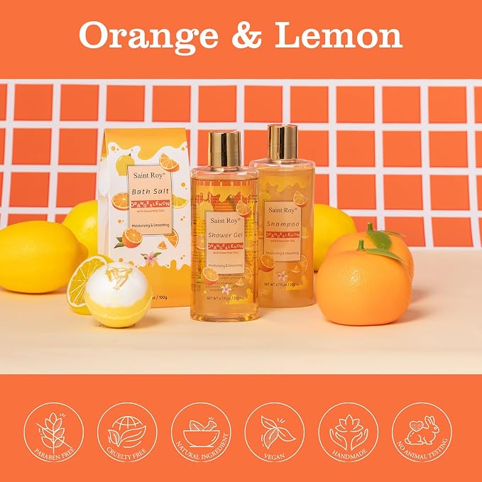 Orange Scents spa gift set Great Gift Lemon Spa Gifts - Image 4