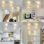 SunRider Industrial 4-Light Semi Flush Mount Ceiling Light Fixture, Brushed - Image 5