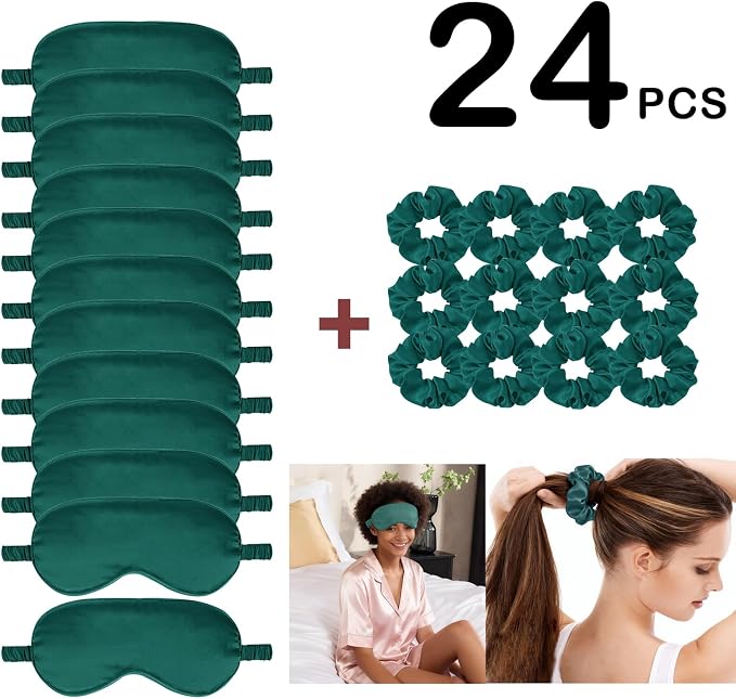 24Pcs Satin Eye Mask Silk Sleep Masks Silky Eyes Cover Blackout Blindfold - Image 2