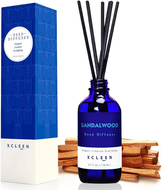 Xcleen Reed Diffuser Set with Sticks, Sandalwood Scented Oil Diffuser by Xcleen