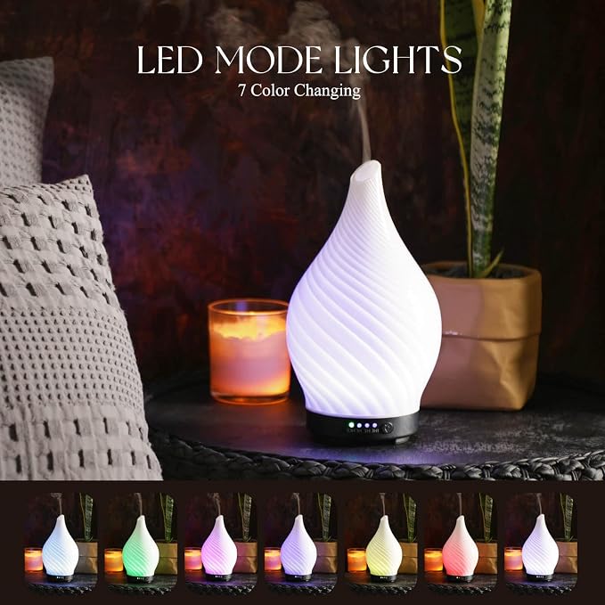 Porseme 150ml Essential Oil Diffuser Glass Color Changing Aroma Air Diffusers - Image 2