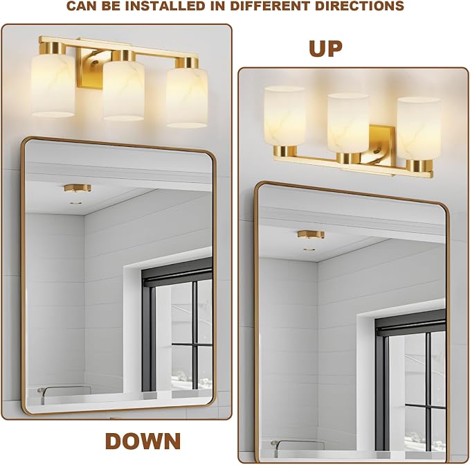 3-Light Bathroom Light Fixtures, Modern Vanity Lights, Living Room, E26 Base - Image 4