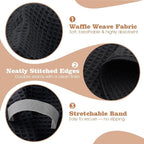 GLIMGLINT 2 Pack Black Microfiber Hair Towel Wrap - Image 5