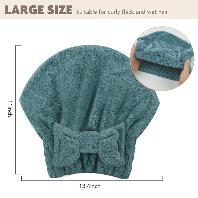 SUNLAND Large Microfiber Hair Drying Caps - Image 2