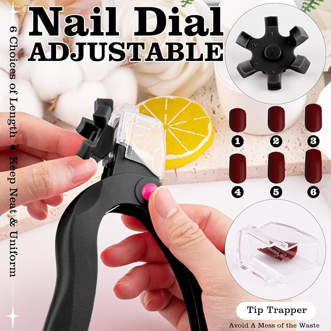 Black Acrylic Nail Clippers, Adjustable Nail Tip Cutter - Image 2