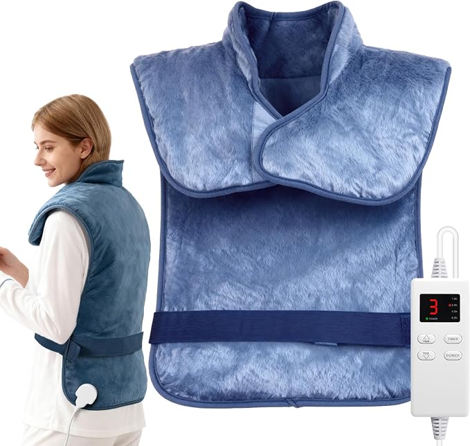 Back Heating Pad for Seniors, 6-Level Heat & 4 Timer Settings, Soft and Safe by LITLISFlY